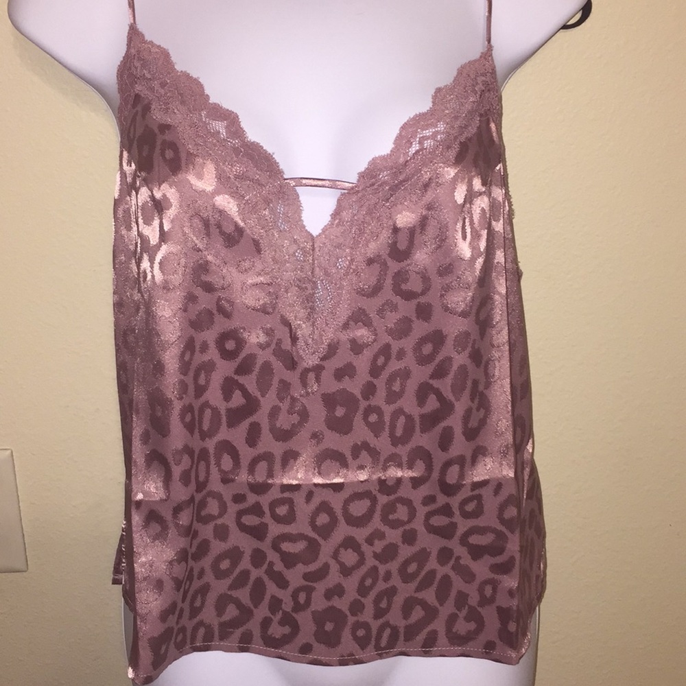 LUSH Leopard Print Lace Cami Top M